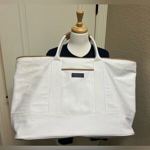Vineyard Vines Oversized White Canvas Tote Bag